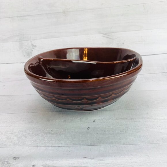 Vintage Marcrest DAISY DOT MCR2 Stoneware Oven Proof Divided Serving Bowl USA - Picture 4 of 9